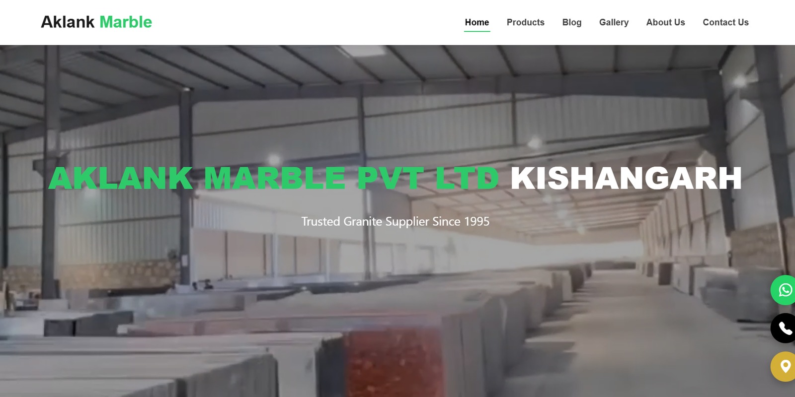 Aklank Marble website portfolio project