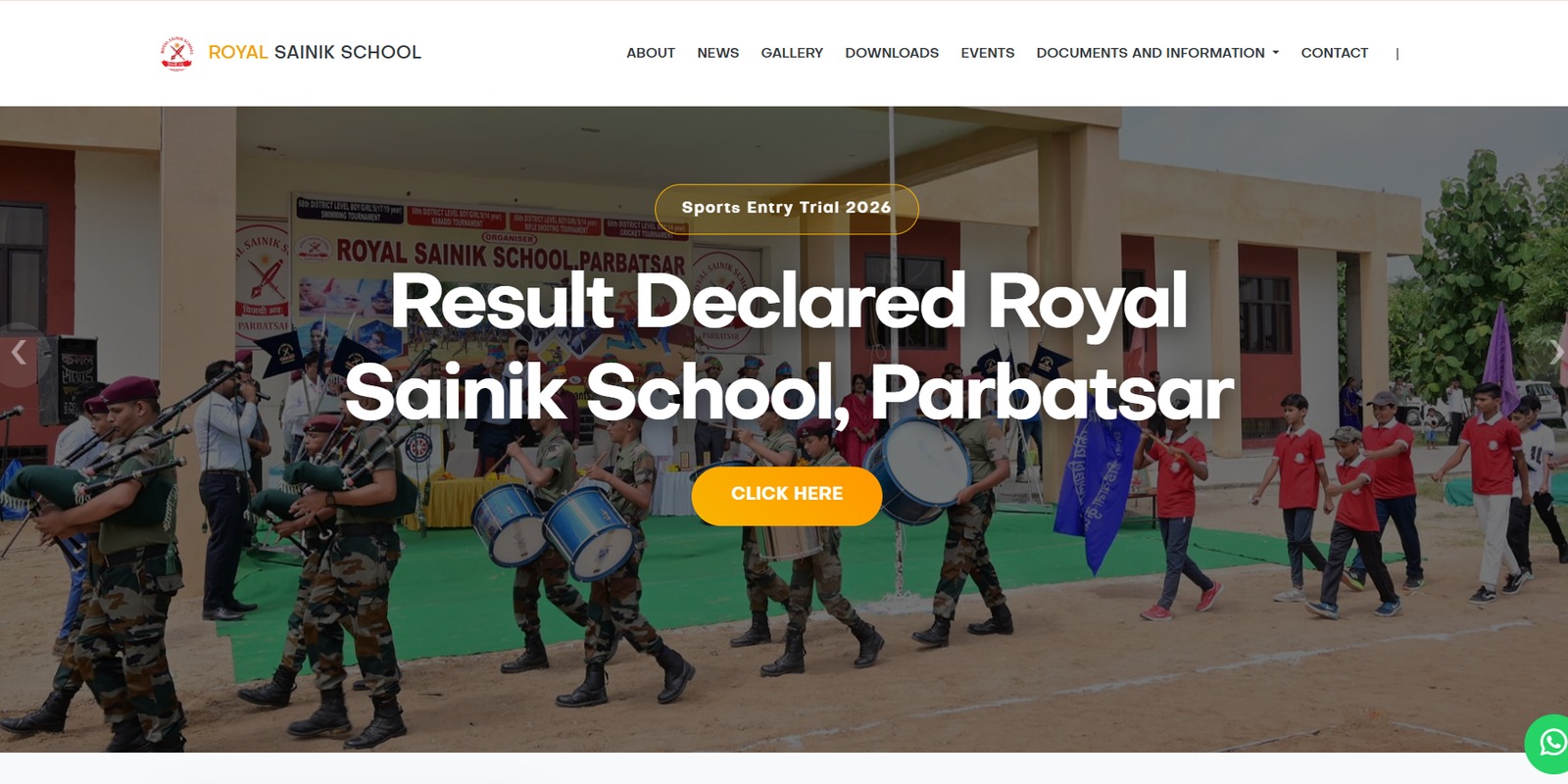 Royal Sainik School Parbatsar website