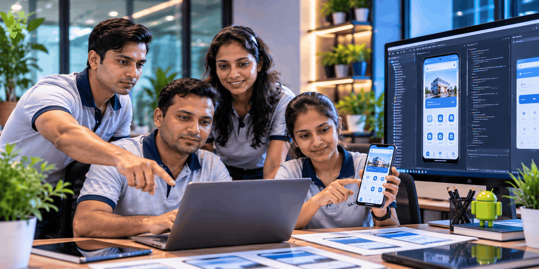 KY InfoTech employees developing an Android application