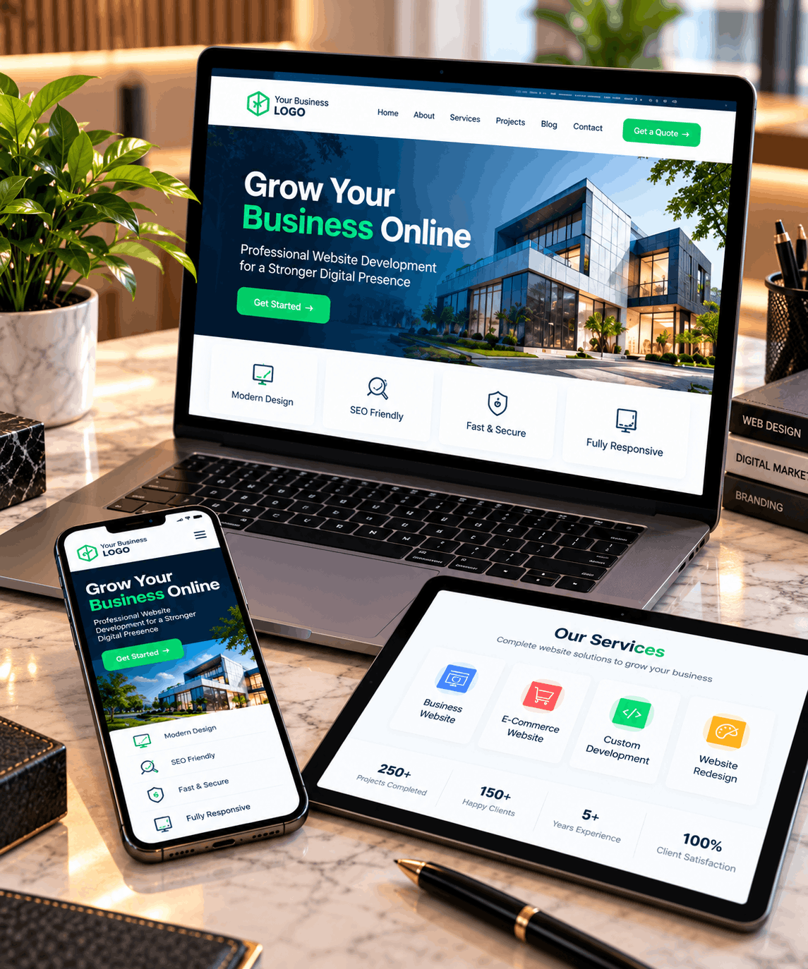 Website desktop responsive design