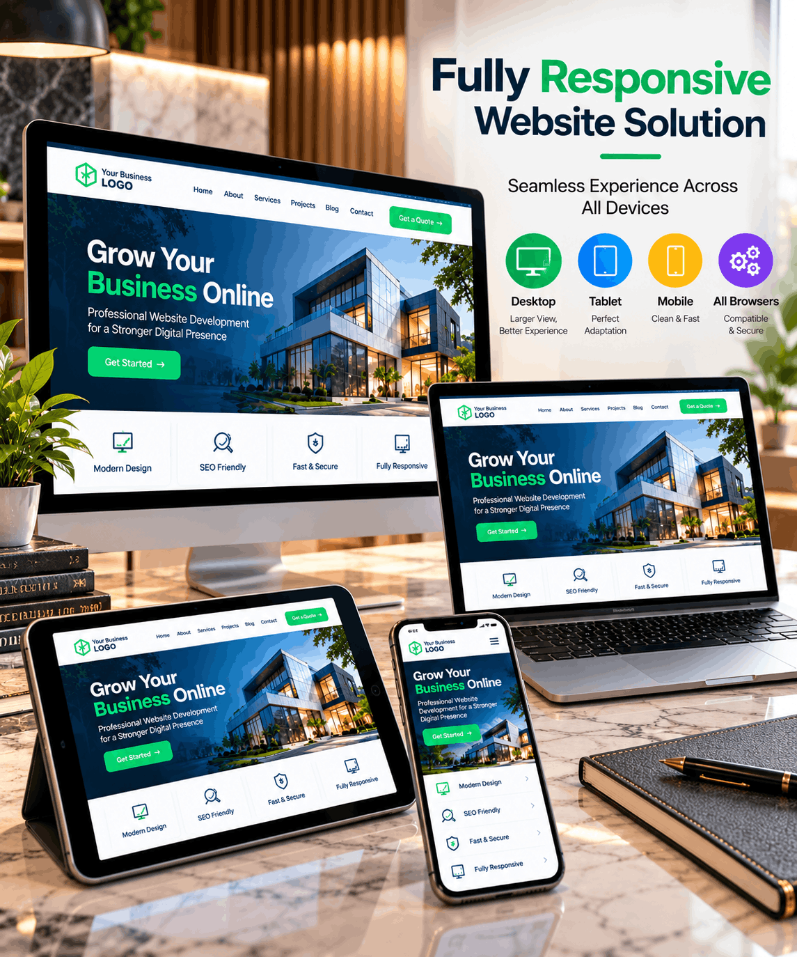 Website tablet responsive design