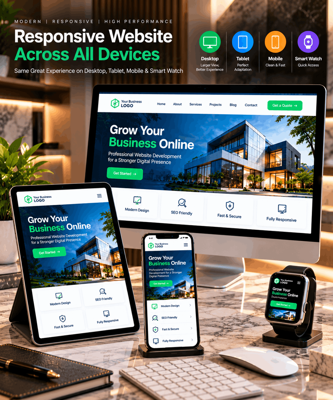 Website mobile responsive design