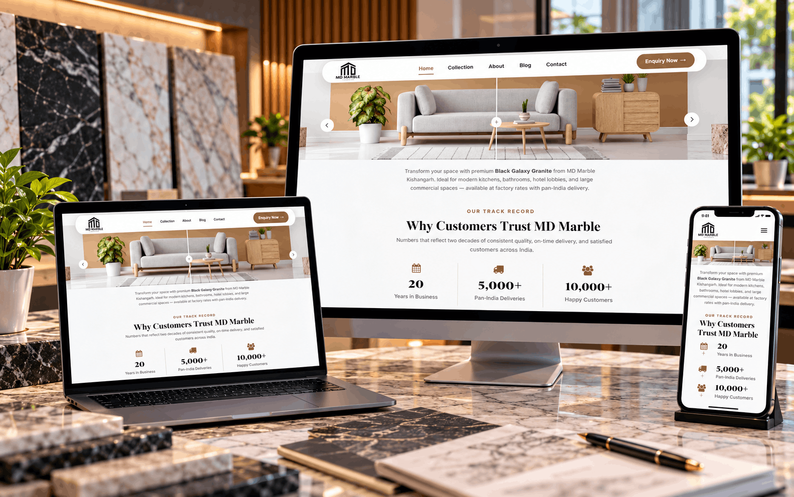 Professional company website showcase